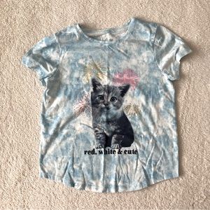 Like new So girls Cat print T shirt